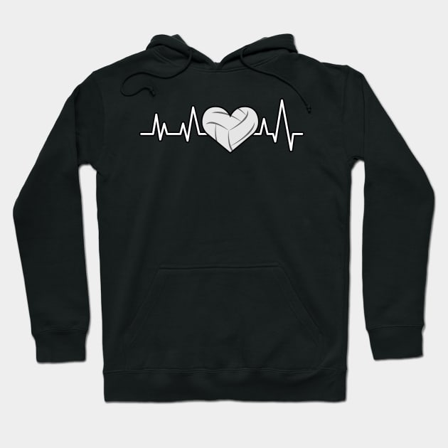 Heartbeat Pulse - Volleyball Hoodie by DesignWood-Sport